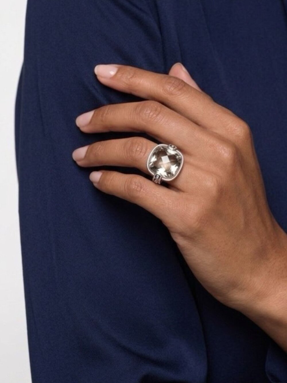 Brighton Venus Rising Ring Size 8 Silver Plated Smoky Quartz Crystal